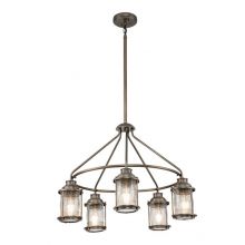 Ashlandbay8 oprawa wisząca IP44 5xE27 15W oksydowany brąz